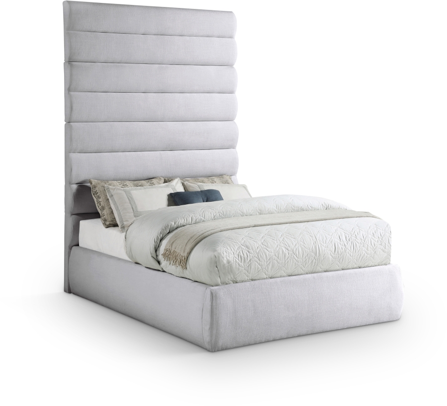 Adam Linen Textured Fabric Upholstered Bed