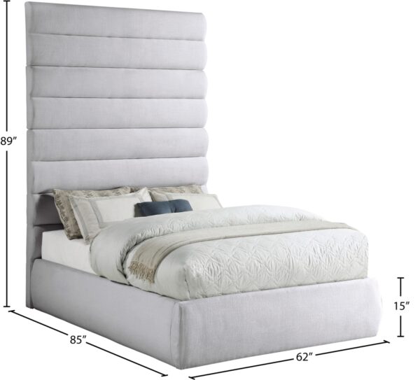 Adam Linen Textured Fabric Upholstered Bed