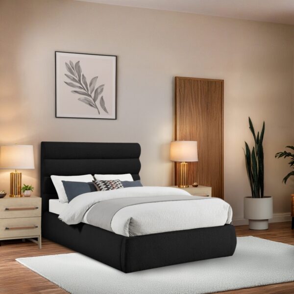 Adam Boucle Fabric Upholstered Bed