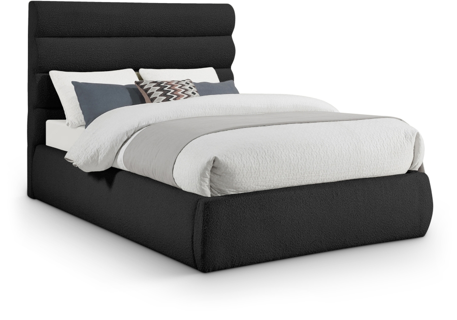 Adam Boucle Fabric Upholstered Bed