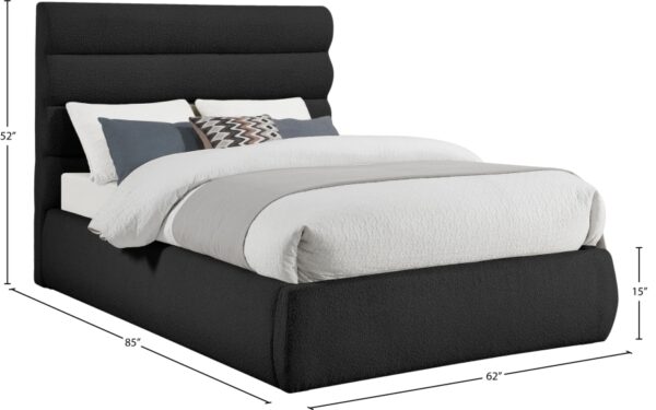 Adam Boucle Fabric Upholstered Bed
