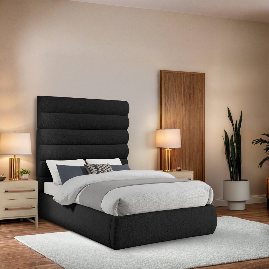 Adam Boucle Fabric Upholstered Bed
