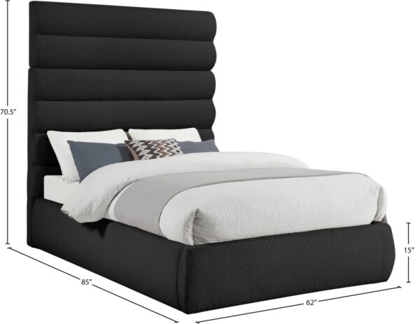 Adam Boucle Fabric Upholstered Bed