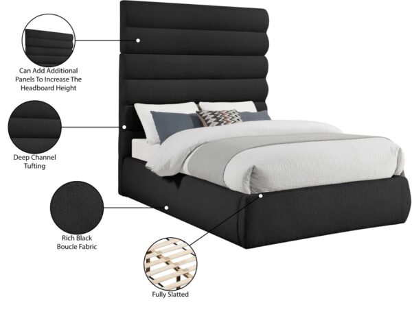 Adam Boucle Fabric Upholstered Bed