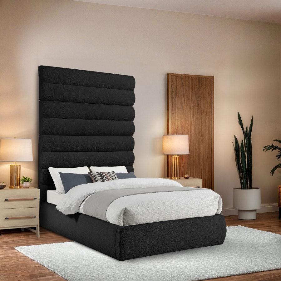 Adam Boucle Fabric Upholstered Bed
