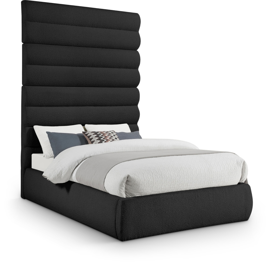 Adam Boucle Fabric Upholstered Bed