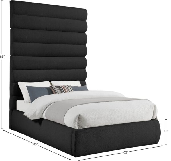 Adam Boucle Fabric Upholstered Bed