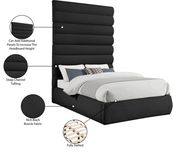 Adam Boucle Fabric Upholstered Bed
