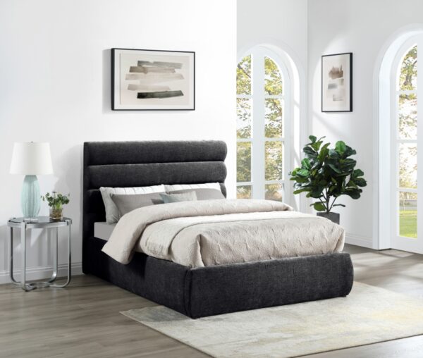 Adam Chenille Fabric Upholstered Bed