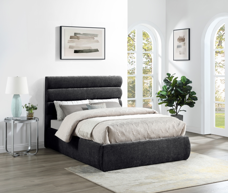 Adam Chenille Fabric Upholstered Bed