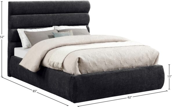 Adam Chenille Fabric Upholstered Bed