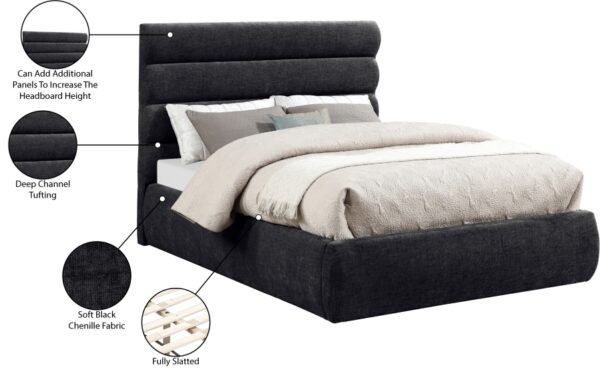 Adam Chenille Fabric Upholstered Bed