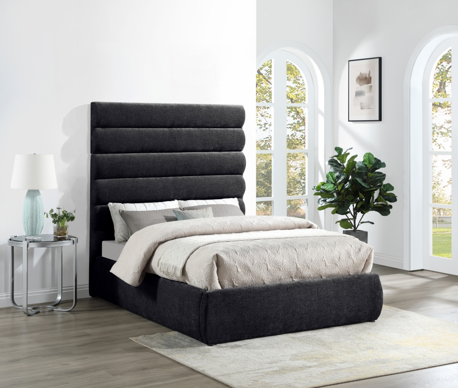 Adam Chenille Fabric Upholstered Bed