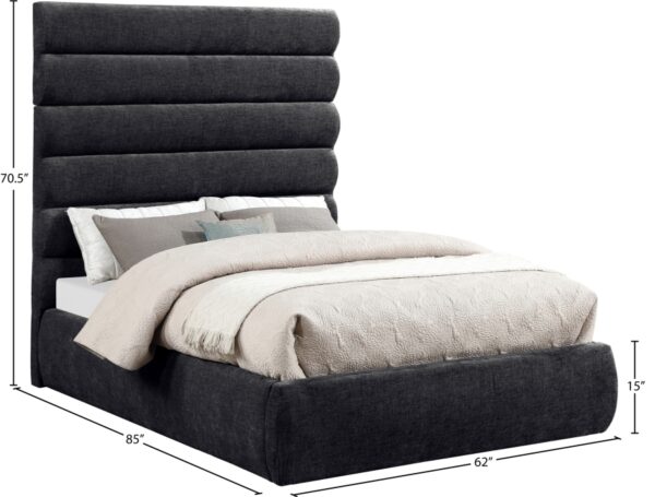 Adam Chenille Fabric Upholstered Bed