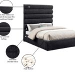 Adam Chenille Fabric Upholstered Bed