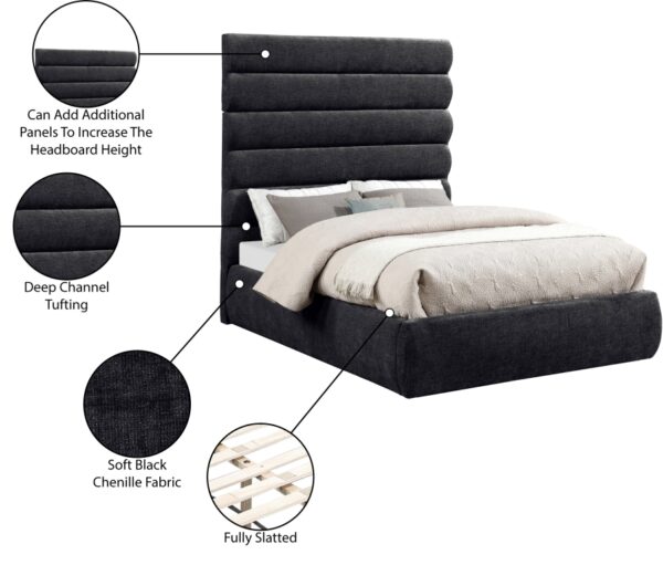 Adam Chenille Fabric Upholstered Bed