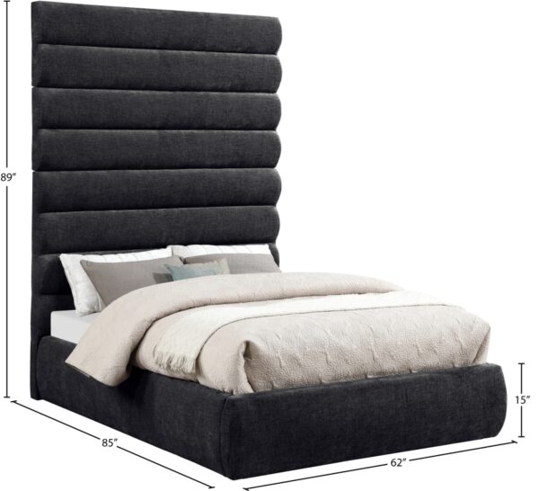 Adam Chenille Fabric Upholstered Bed
