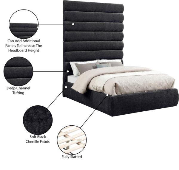 Adam Chenille Fabric Upholstered Bed