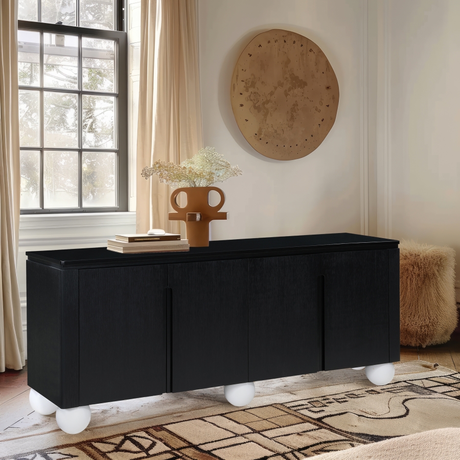 Cardiff Laquer And Oak Veneer Sideboard / Buffet
