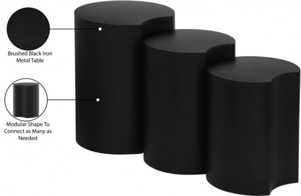 Dimple Iron Nesting 3pc. Modular End / Side Table