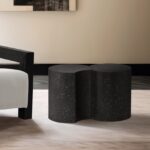 Dimple Terrazzo Pattern Iron Nesting 2pc. Modular End / Side Table