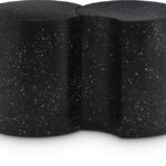 Dimple Terrazzo Pattern Iron Nesting 2pc. Modular End / Side Table
