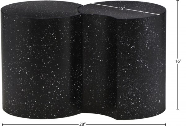 Dimple Terrazzo Pattern Iron Nesting 2pc. Modular End / Side Table