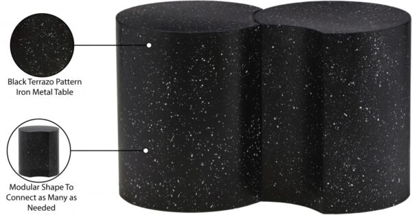 Dimple Terrazzo Pattern Iron Nesting 2pc. Modular End / Side Table