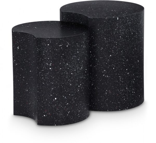 Dimple Terrazzo Pattern Iron Nesting 2pc. Modular End / Side Table