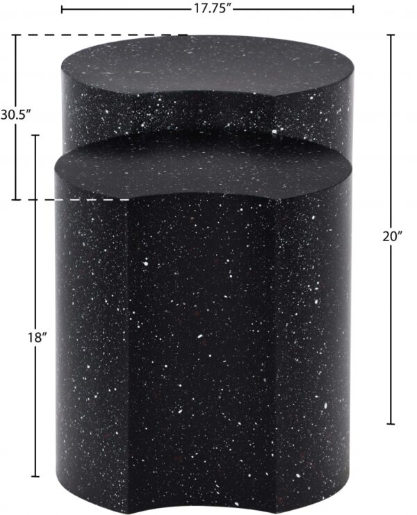 Dimple Terrazzo Pattern Iron Nesting 2pc. Modular End / Side Table