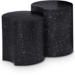 Dimple Terrazzo Pattern Iron Nesting 2pc. Modular End / Side Table