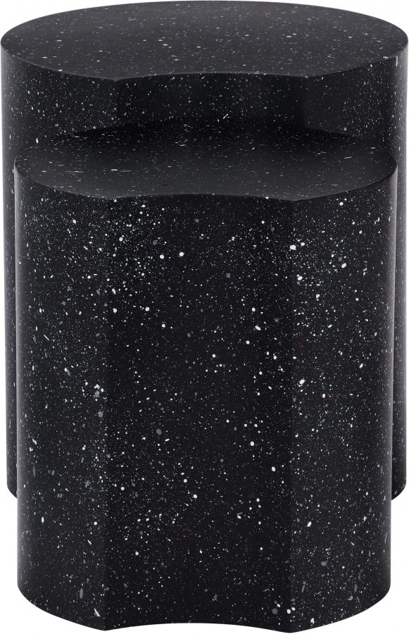 Dimple Terrazzo Pattern Iron Nesting 2pc. Modular End / Side Table