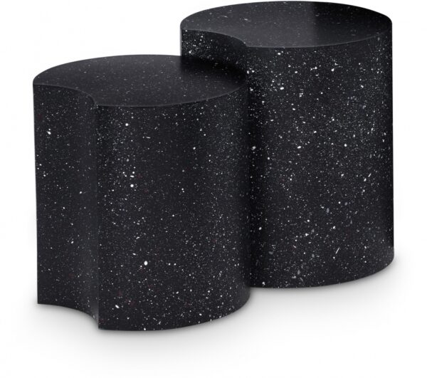 Dimple Terrazzo Pattern Iron Nesting 2pc. Modular End / Side Table