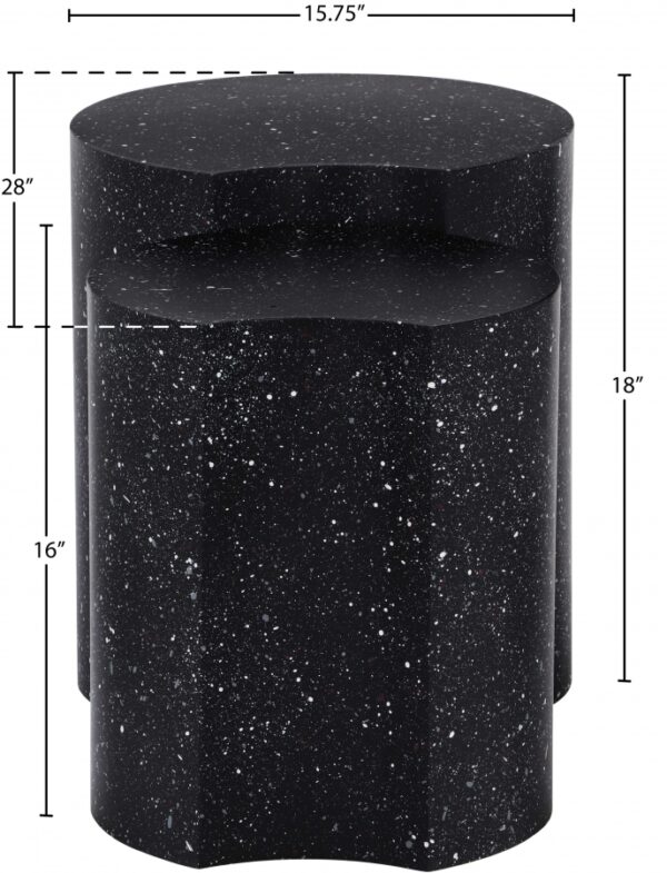 Dimple Terrazzo Pattern Iron Nesting 2pc. Modular End / Side Table