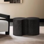 Dimple Terrazzo Pattern Iron Nesting 2pc. Modular End / Side Table