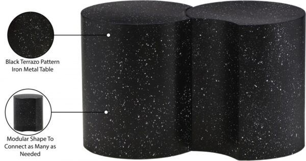 Dimple Terrazzo Pattern Iron Nesting 2pc. Modular End / Side Table