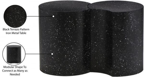 Dimple Terrazzo Pattern Iron Nesting 2pc. Modular End / Side Table