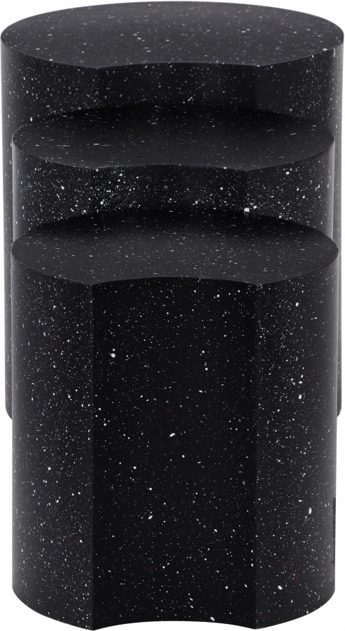 Dimple Terrazzo Pattern Iron Nesting 3pc. Modular End / Side Table