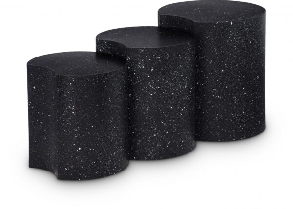 Dimple Terrazzo Pattern Iron Nesting 3pc. Modular End / Side Table
