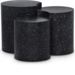 Dimple Terrazzo Pattern Iron Nesting 3pc. Modular End / Side Table
