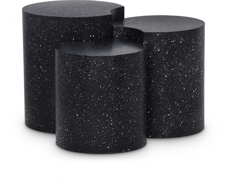 Dimple Terrazzo Pattern Iron Nesting 3pc. Modular End / Side Table