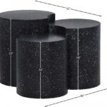 Dimple Terrazzo Pattern Iron Nesting 3pc. Modular End / Side Table