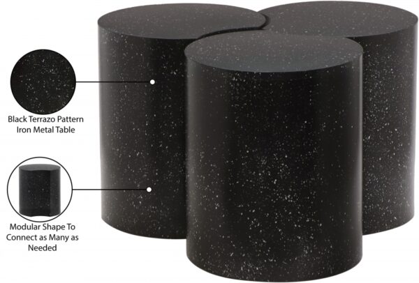 Dimple Terrazzo Pattern Iron Nesting 3pc. Modular Coffee Table