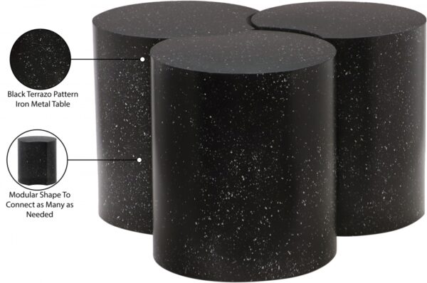 Dimple Terrazzo Pattern Iron Nesting 3pc. Modular Coffee Table