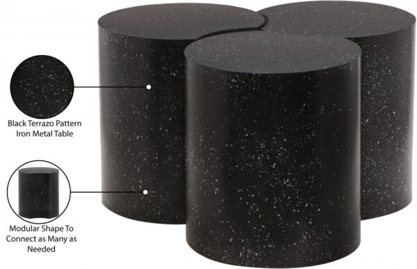 Dimple Terrazzo Pattern Iron Nesting 3pc. Modular Coffee Table