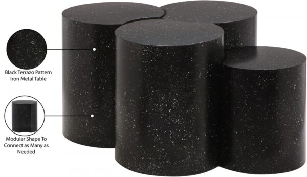 Dimple Terrazzo Pattern Iron Nesting 4pc. Modular Coffee Table