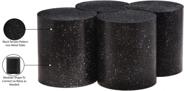 Dimple Terrazzo Pattern Iron Nesting 4pc. Modular Coffee Table