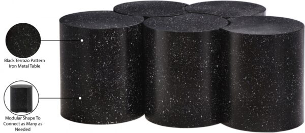Dimple Terrazzo Pattern Iron Nesting 5pc. Modular Coffee Table