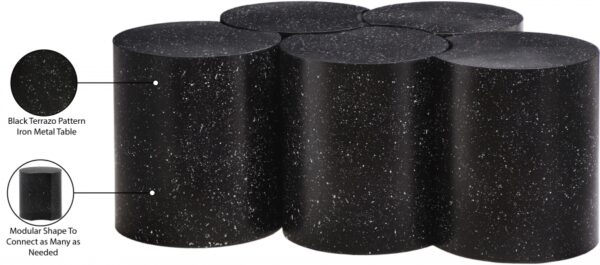 Dimple Terrazzo Pattern Iron Nesting 5pc. Modular Coffee Table