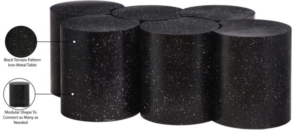 Dimple Terrazzo Pattern Iron Nesting 6pc. Modular Coffee Table